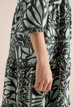 Midi-jurk met patchworkprint