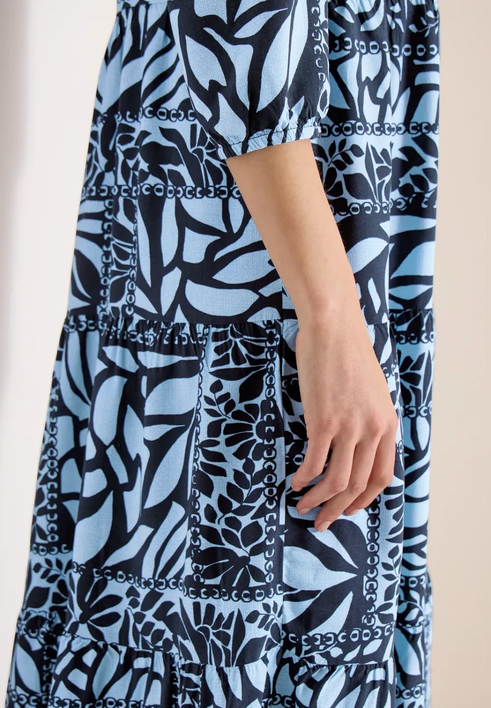 Midi-jurk met patchworkprint