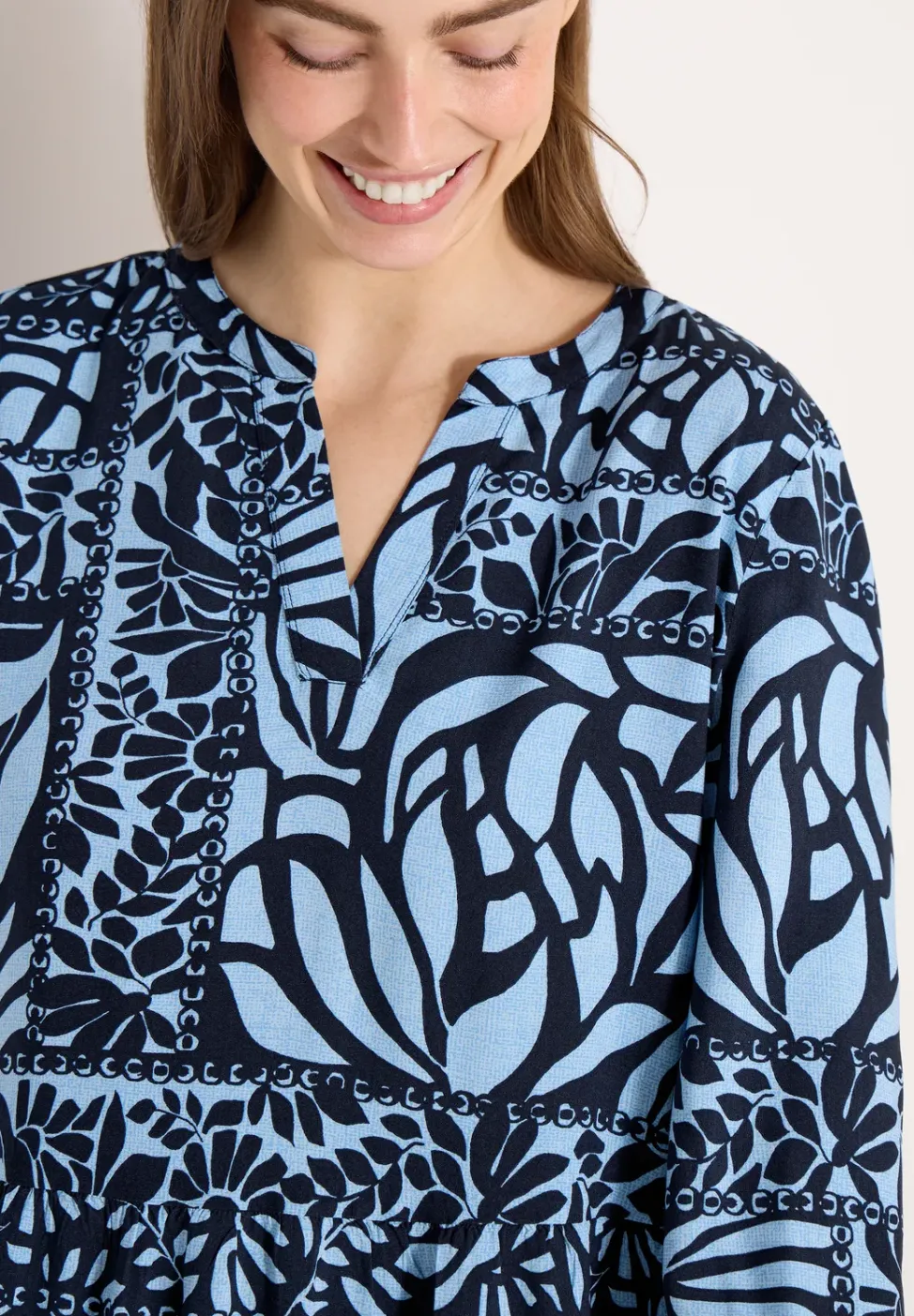 Midi-jurk met patchworkprint