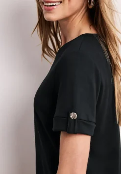 Midi-jurk met ronde hals en knopen