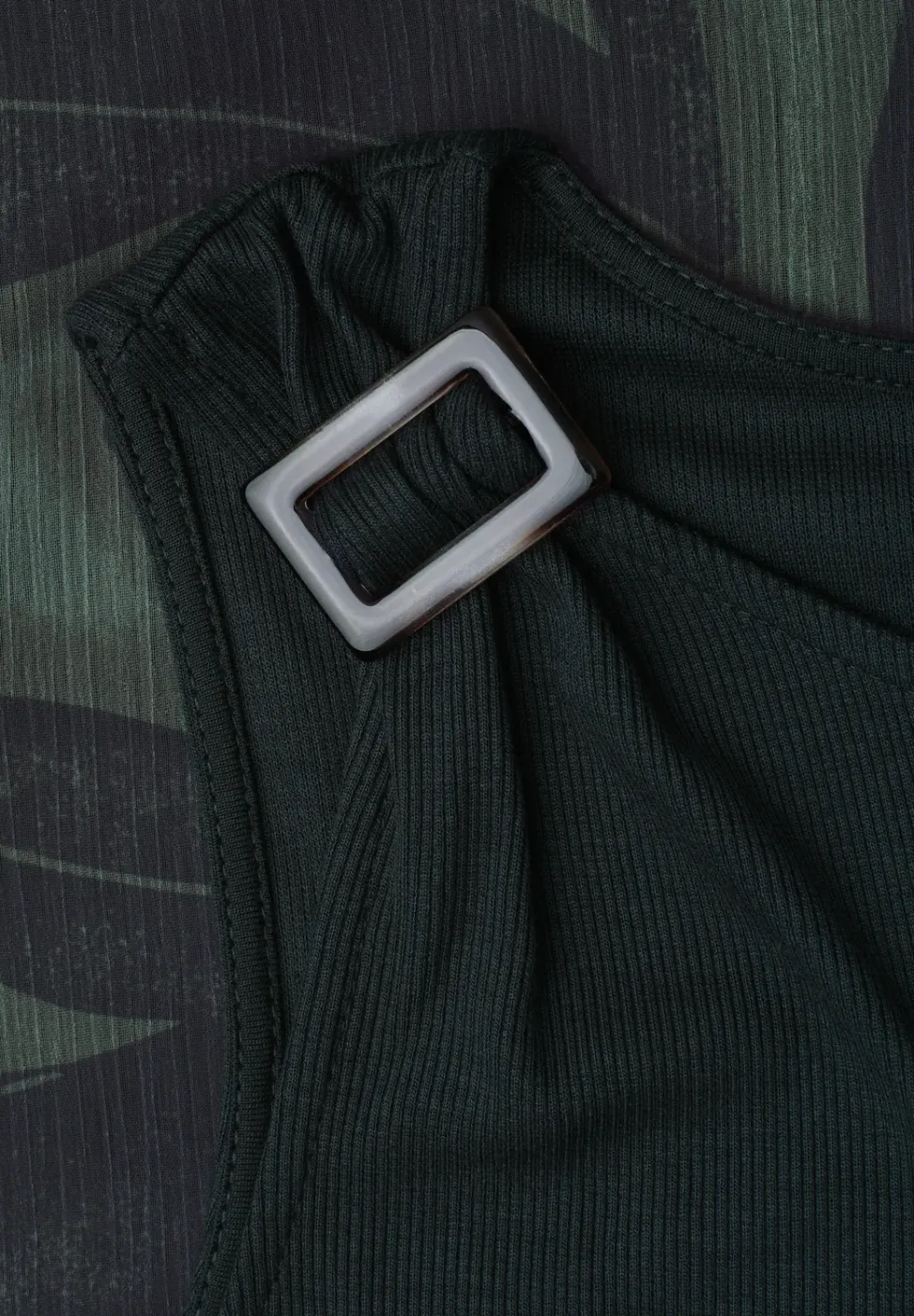 Midi-jurk met structuurmix en print