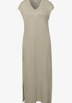 Midi-jurk met V-hals in een gebreide look