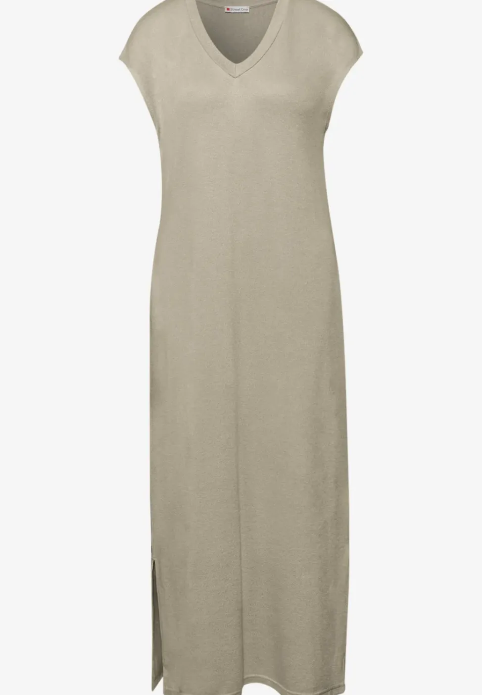 Midi-jurk met V-hals in een gebreide look