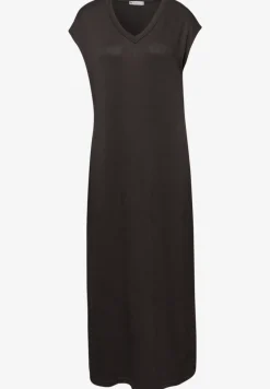 Midi-jurk met V-hals in een gebreide look