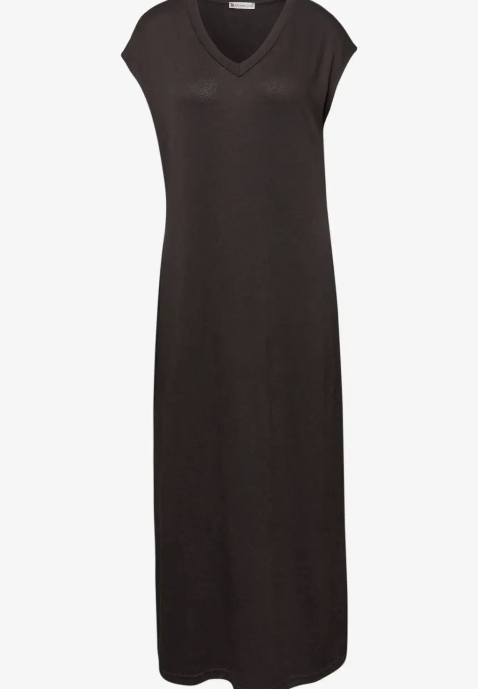 Midi-jurk met V-hals in een gebreide look