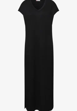Midi-jurk met V-hals in een gebreide look