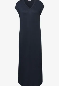 Midi-jurk met V-hals in een gebreide look