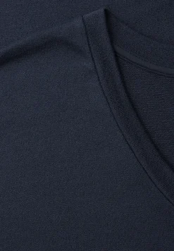 Midi-jurk met V-hals in een gebreide look