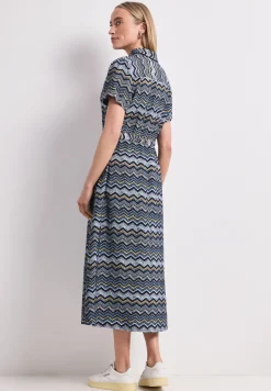 Midi-jurk met zigzagpatroon