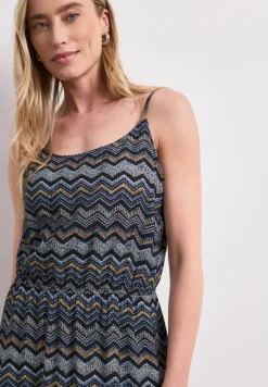 Midi-jurk met zigzagpatroon