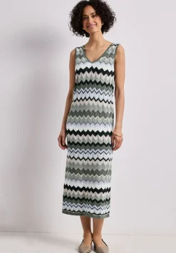 Midi-jurk met zigzagpatroon