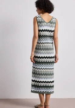 Midi-jurk met zigzagpatroon