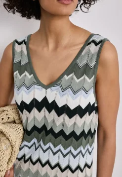 Midi-jurk met zigzagpatroon