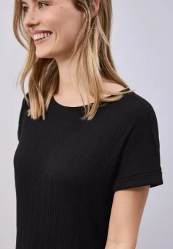 Midi-jurk van geribbelde jersey