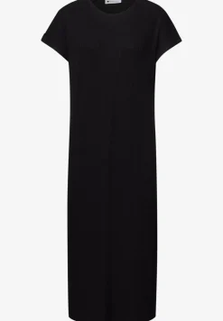 Midi-jurk van geribbelde jersey