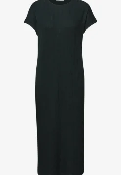 Midi-jurk van geribbelde jersey