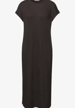 Midi-jurk van geribbelde jersey