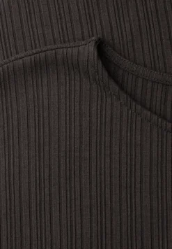 Midi-jurk van geribbelde jersey