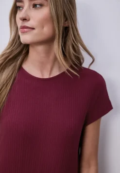 Midi-jurk van geribbelde jersey