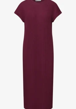 Midi-jurk van geribbelde jersey