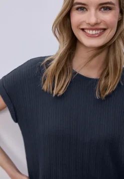 Midi-jurk van geribbelde jersey