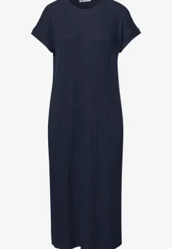 Midi-jurk van geribbelde jersey