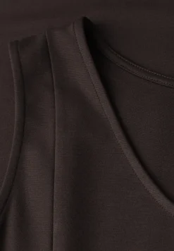 Midi-jurk zonder mouwen in effen kleur