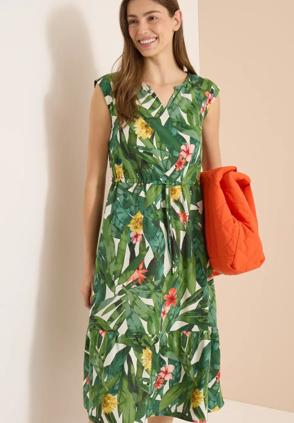 Midi-jurk met bloemenpatroon