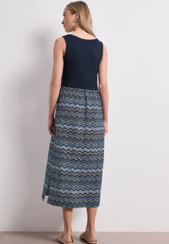 Midi-jurk met gestructureerde rok