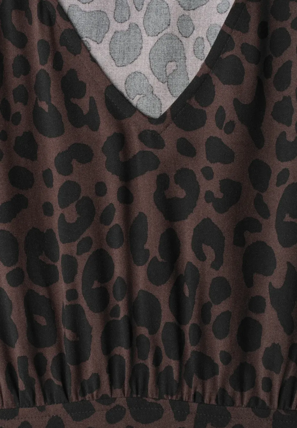 Midi-jurk met print en smokdetail