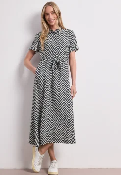 Midi-jurk met zigzagpatroon
