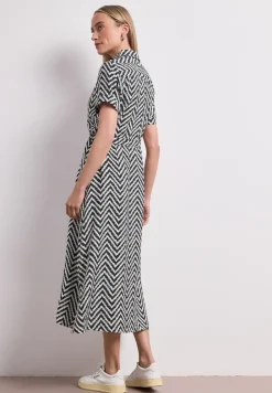 Midi-jurk met zigzagpatroon