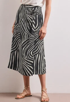 Midirok in wikkel-look met print