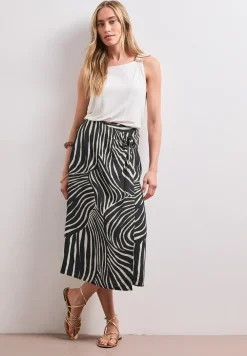 Midirok in wikkel-look met print