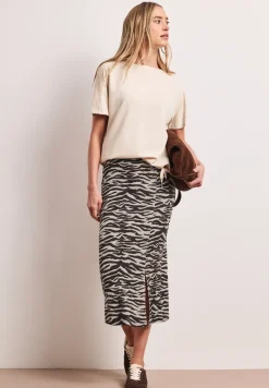 Midirok met split en dierenprint