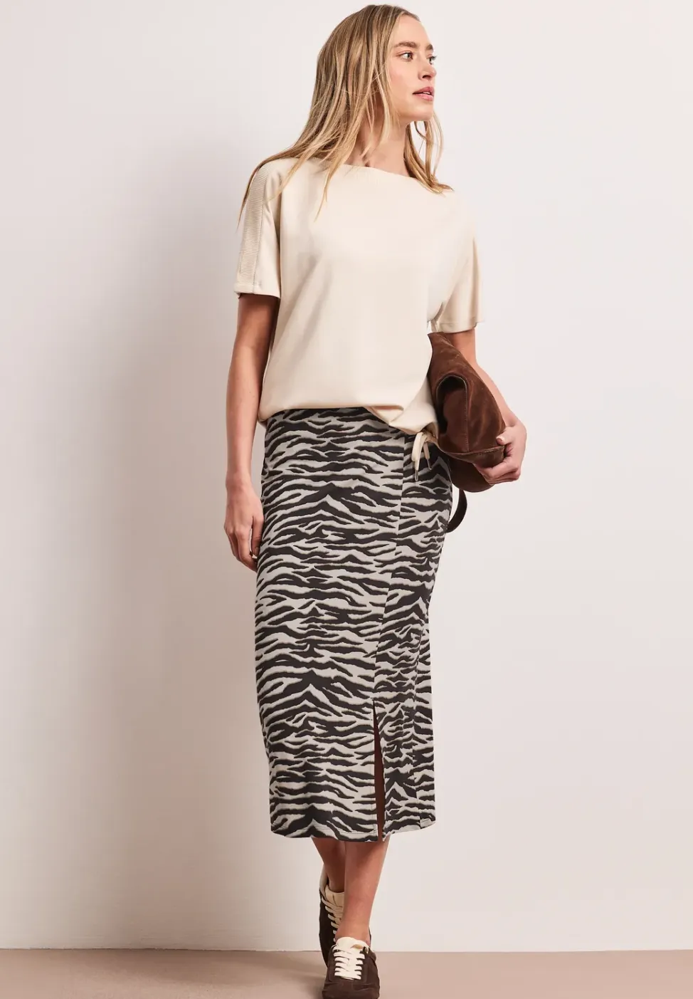 Midirok met split en dierenprint