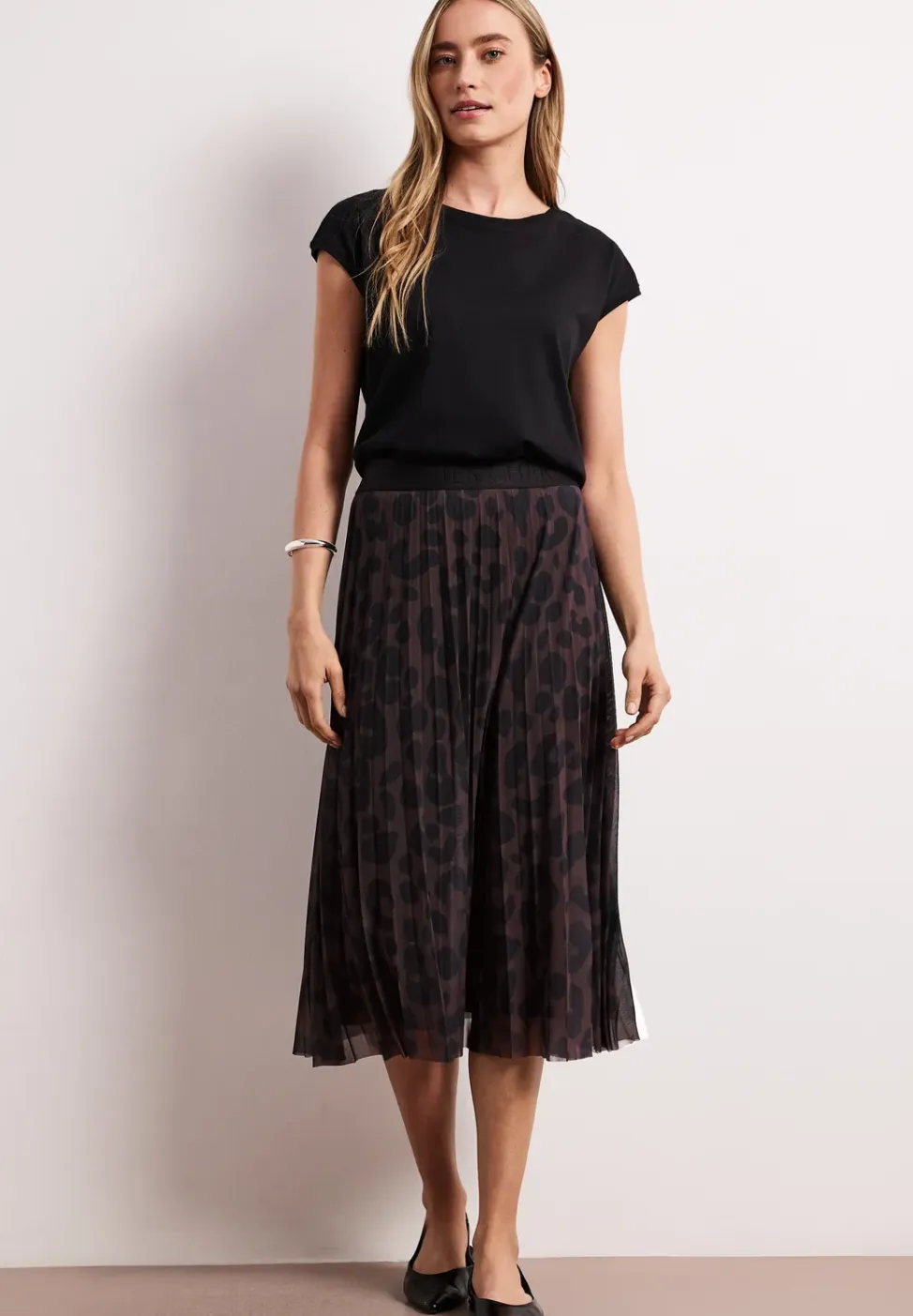 Midirok van mesh met print