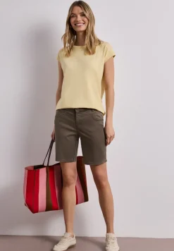 Mid Waist bermuda in satijnen look