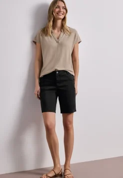Mid Waist bermuda in satijnen look