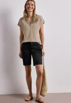 Mid Waist bermuda in satijnen look