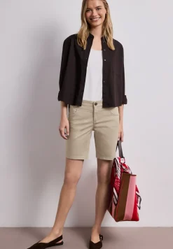 Mid Waist bermuda in satijnen look