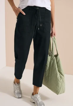 Mid Waist broek met wijde pijpen in casual pasvorm