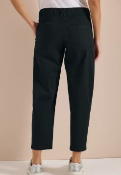Mid Waist broek met wijde pijpen in casual pasvorm