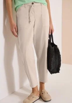 Mid Waist broek met wijde pijpen in casual pasvorm
