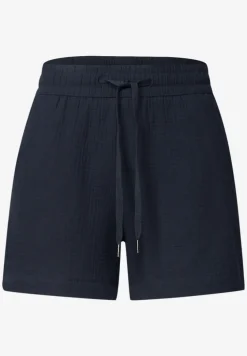 Mid Waist shorts van neteldoek
