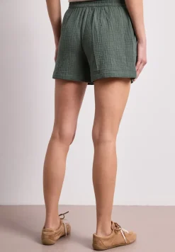 Mid Waist shorts van neteldoek