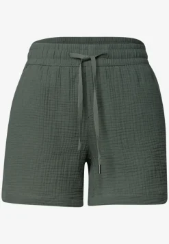 Mid Waist shorts van neteldoek