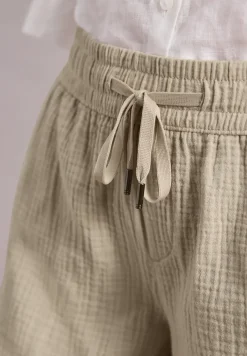 Mid Waist shorts van neteldoek