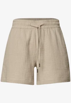 Mid Waist shorts van neteldoek