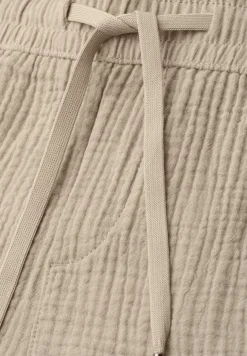 Mid Waist shorts van neteldoek